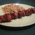 killerkadoogin's cooksnap of when they made Beer Brined Sriracha Chicken Skewers.