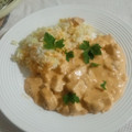 El cooksnap de Federico R. cuando hizo STROGONOFF de pollo con porotos y champiñones.