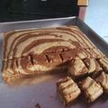 Cooksnap dari Firhaniyah untuk resep Bolu Pisang Zebra Putih Telur Ricecooker