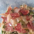 El cooksnap de Charo Rosado cuando hizo Revuelto de espárragos con jamón crujiente.