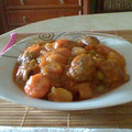 El cooksnap de SuperDesyLaChef cuando hizo Albóndigas a la jardinera.