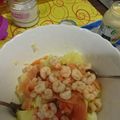El cooksnap de Adrian Gheorghe cuando hizo Ensalada de patatas con gambas y virutas de salmón ahumado.