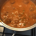 El cooksnap de Vero LM cuando hizo Albóndigas guisadas con sepia y guisantes.