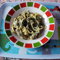 El cooksnap de Antonella Araneda cuando hizo Pasta con espinacas y champiñones a la crema.