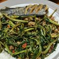 รูป Cooksnap ของ piya peipei เมื่อเขาทำ ผัดผักกระเฉดไฟแดง