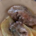 El cooksnap de Lucia Bellegia cuando hizo Pechuga de pollo y papas a la crema y verdeo.