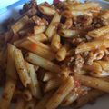 El cooksnap de Irene-Guirao cuando hizo Macarrones con tomate y carne picada.