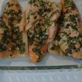 El cooksnap de Cosquillitas M cuando hizo Salmón en mantequilla de ajo y cilantro con puré de papas y crema agria..