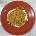 El cooksnap de Luis Gimenez cuando hizo Seitán al curry con arroz basmati.