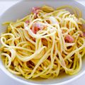 El cooksnap de Irene-Guirao cuando hizo Tallarines carbonara.