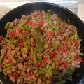 El cooksnap de Blanca Piña cuando hizo Carne Molida con ejotes a la mexicana.