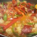 El cooksnap de ross cuando hizo Camarones con chiles morrones, chile guajillo al ajillo.
