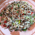 El cooksnap de César Serra cuando hizo Ensalada de arroz salvaje.