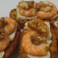 El cooksnap de Eduardo Gutiérrez cuando hizo Canapés de queso con gambas al ajillo y nuez.