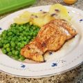 El cooksnap de Montse Casellas - Trasteamos en mi Cocina? cuando hizo Salmón al eneldo, con salsa verde claro y patatas panadera aromatizadas con ajo.