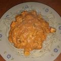 El cooksnap de Antonio Ortega Artiles cuando hizo Espaguetis con salsa de nata, gambas y tomate.