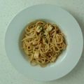 El cooksnap de MaryGlory cuando hizo Espaguettis con gambón al ajillo.