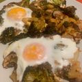 El cooksnap de Esther cuando hizo Huevos al horno con brócoli, alcachofas y bacon.