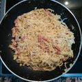 El cooksnap de Antonio Silvestre cuando hizo Spaghetti con queso y bacon.