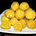 Puja Prabhat Jha's cooksnap of when they made Til Khoye ke Laddoo.