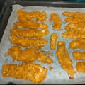 El cooksnap de raul ra cuando hizo Fingers de pollo con cereales Corn Flakes al horno.