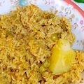 Farzana Memon 's cooksnap of when they made Matar aalo pulao.