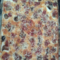 El cooksnap de Sandra cuando hizo Pizza Blanca con Champiñones y Jamón York.