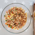 El cooksnap de satelia cuando hizo Arroz tres delicias (Arroz chino).