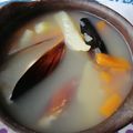 El cooksnap de Dahian Fonseca cuando hizo Sopa de choros.