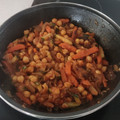 El cooksnap de Pili Utrillas cuando hizo Wok vegano de garbanzos con berenjenas y calabacín.