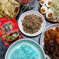 Cooksnap Julia ALeen Aireish semasa beliau membuat Nasi Kerabu Biru.