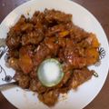 Makena 's cooksnap of when they made Wet Fried Goat Meat.