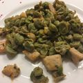 El cooksnap de Mireia Puig cuando hizo Pechuga de pollo con habitas y champiñón.