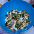 El cooksnap de Elisabeth Lorita Gandia cuando hizo Ensalada de pimientos de Padrón con taquitos de jamón ibérico y queso fresco de cabra.