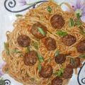 Bushra Mushtaq's cooksnap of when they made Meatballs spaghetti.