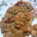 El cooksnap de Sara La Arguiñana cuando hizo Merluza en salsa con espárragos y champiñones.