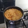 El cooksnap de Jehu Gutierrez cuando hizo Spaghetti rojo con carne molida.