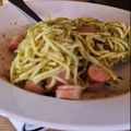 Cooksnap de Branca Maria quando cozinhou Esparguete com Ervilhas, Cogumelos e Salsichas.