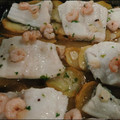 El cooksnap de Esmeralda Campos cuando hizo Bacalao al horno con gambas al ajillo.