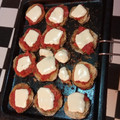 El cooksnap de Bonny Bartow cuando hizo Milanesa de berenjena al horno, con salsa y queso 🍆🍆.