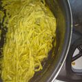 El cooksnap de Estreya Cervantes cuando hizo Espagueti verde.
