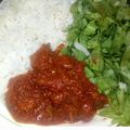 Sumy's delicious's cooksnap of when they made White rice with stew and salad.