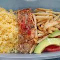 El cooksnap de Mile Duarte cuando hizo LOMITOS De Salmón, arroz blanco y papitas a la francesa...!.