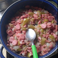 El cooksnap de Sergio Madrigal cuando hizo Salchichas entomatadas.