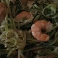 El cooksnap de Marilo Pavon cuando hizo Espaguetis de calabacín con langostinos.