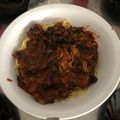 El cooksnap de Nacho Albarrán cuando hizo Espaguetis con pisto de calabacín.