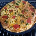 El cooksnap de mari carmen cuando hizo Pizza con pisto y queso provolone.