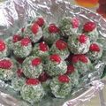 Neeta Gandhi's cooksnap of when they made પાન ફ્લેવર કોકોનટ લાડુ વિથ ચેરી ટોપિંગ.