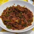 El cooksnap de Carlos Segura cuando hizo Ternera con pimientos verdes (comida china casera).