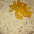 El cooksnap de Karen Bandera cuando hizo Postre chajá de Paysandú, bizcocho  con merengues, dulce de leche y melocotones.